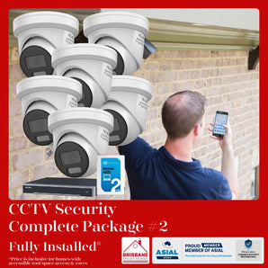 CCTV Complete Installed Solution Pack #2 8 Channel NVR, x6 6MP Cameras, 2TB HDD - Brisbane Defender Pack