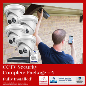 CCTV Complete Installed Solution Pack #4 4 Channel NVR, x4 8MP Cameras, 1TB HDD - Brisbane Reliable Security Pack