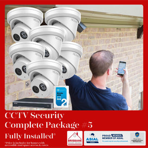 CCTV Complete Installed Solution Pack #5 8 Channel NVR, x6 8MP Cameras, 2TB HDD - Brisbane Protected CCTV Pack