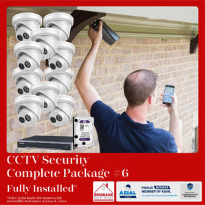 CCTV Complete Installed Solution Pack #6 16 Channel NVR, x10 8MP Cameras, 3TB HDD - Brisbane Secure Protection Pack