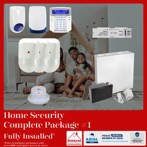 Home Security Complete Installed Solution Pack #1 PIR, App Control Module, Security Siren & Strobe, KeyPad Module - Brisbane Security Package