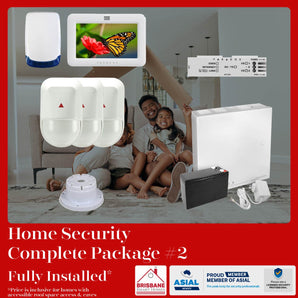 Home Security Complete Installed Solution Pack #2 PIR, App Control Module, Security Siren & Strobe,  Touch ScreenKeyPad Module - Brisbane Security Package